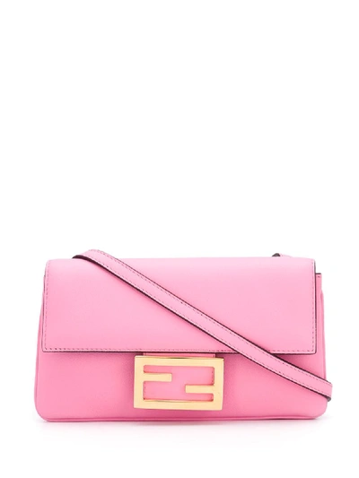 Shop Fendi Duo Leather Bag In Gold