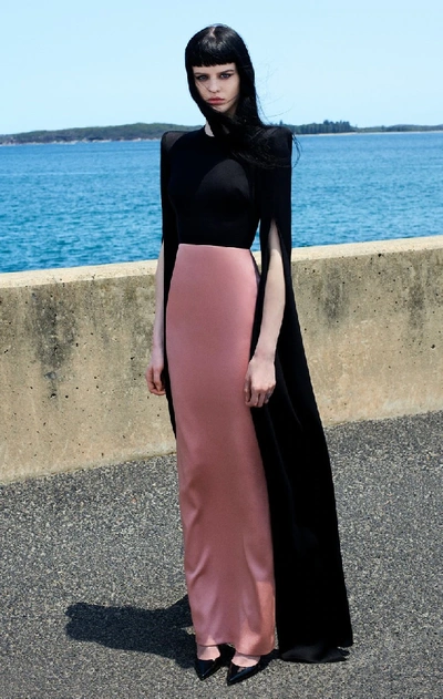 Shop Alex Perry Julian Cape Sleeve Column Gown