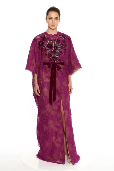 Shop Marchesa Abstract Lace Caftan