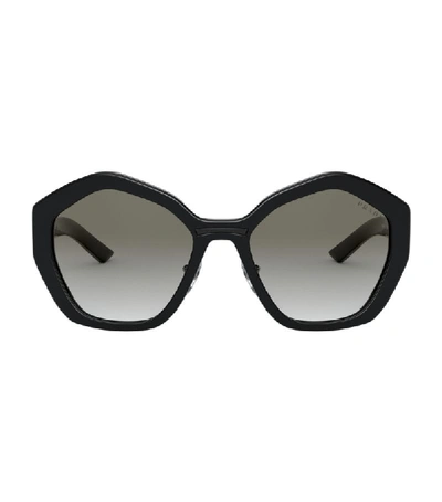 Shop Prada Angular Sunglasses In Black