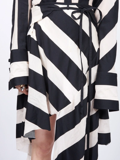 Shop Marques' Almeida Spiral Asymmetric Stripe Skirt
