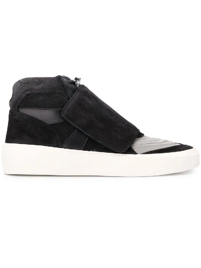Shop Fear Of God Black And Grey Skate Mid Sneaker
