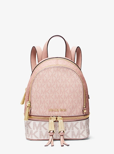 Michael Kors Rhea Mini Color-block Logo Backpack In Pink | ModeSens