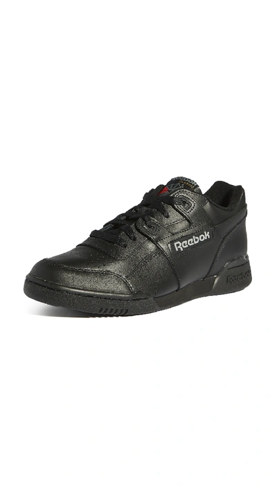Shop Reebok Workout Plus Sneakers In Black/charcoal