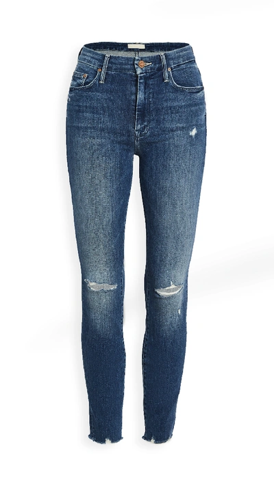 Shop Mother High Waisted Looker Ankle Fray Jeans In Get Your Groove Back