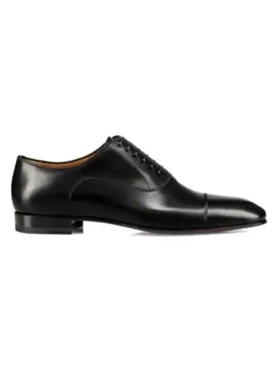 Shop Christian Louboutin Grecco Leather Oxford Dress Shoes In Black