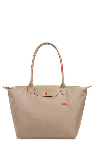 Shop Longchamp Le Pliage Club Tote In Mink