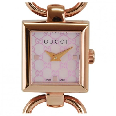 Pre-owned Gucci Pink Steel Watch