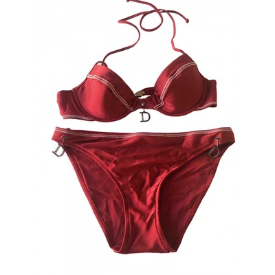 Pre-owned Dior Burgundy Cotton - Elasthane Swimwear