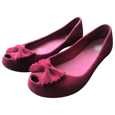 Pre-owned Melissa Ballet Flats In Red