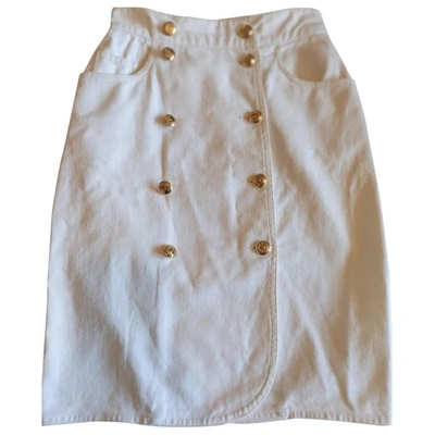 Pre-owned Moschino White Denim - Jeans Skirt