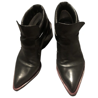 Pre-owned Jil Sander Black Leather Ankle Boots