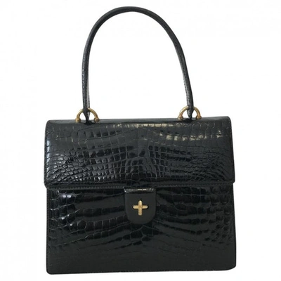 Pre-owned Gucci Black Crocodile Handbag