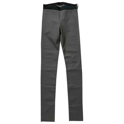 Pre-owned Drome Leather Leggings In Grey