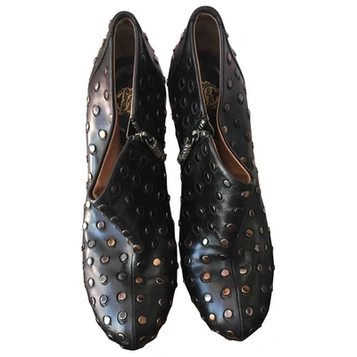Pre-owned Roberto Cavalli Black Leather Mules & Clogs