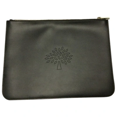 Pre-owned Mulberry Blossom Leather Clutch Bag In Black