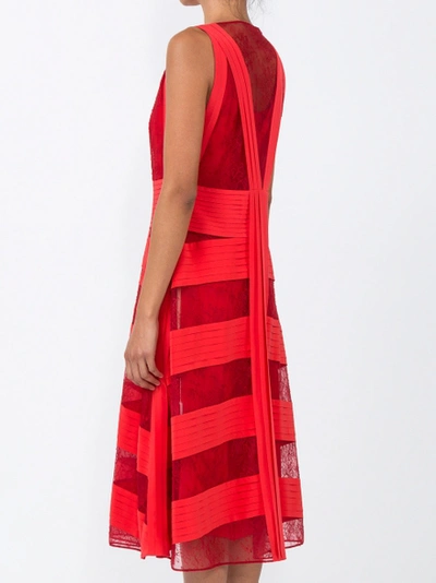 Shop Valentino Lace And Pleated Silk Midi Dress