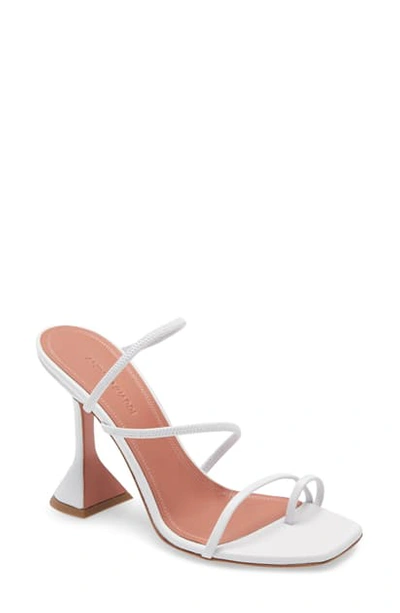 Shop Amina Muaddi Naima Toe Loop Sandal In Optical White