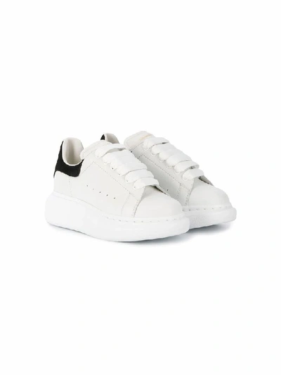 Shop Alexander Mcqueen Boys White Leather Sneakers
