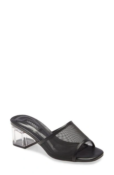 Shop Topshop Dusty Block Heel Slide Sandal In Black