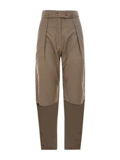 Shop Covert Beige Wide Trousers In Brown