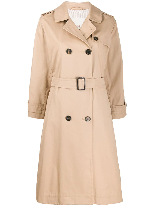 Max Mara The Cube Double-breasted Trench Coat In Brown | ModeSens