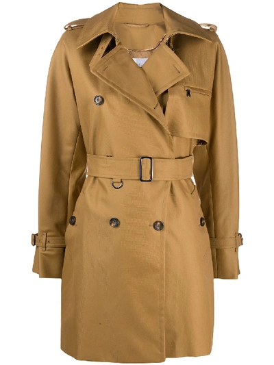 Shop Max Mara Atualle Belted Trench Coat In Brown