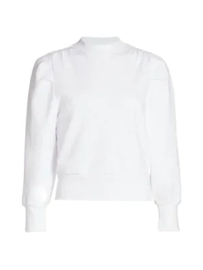 Shop Frame Shirred Crewneck Sweatshirt In White