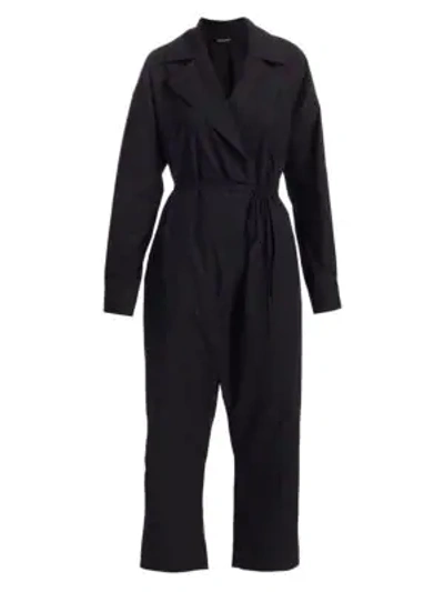 Shop Rachel Comey Crossover Cotton Jumpsuit In Black