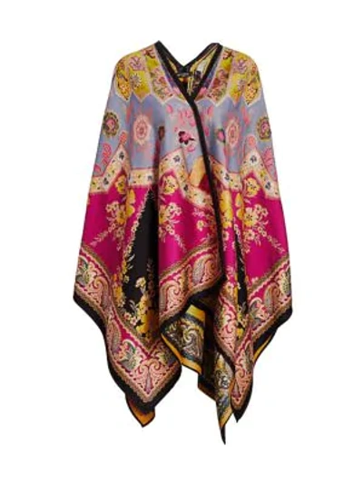Shop Etro Stained Glass Jacquard Cape In Pink