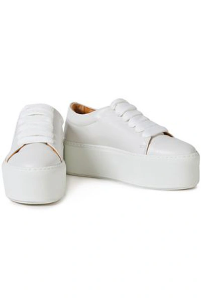 Shop Acne Studios Leather Platform Sneakers In White