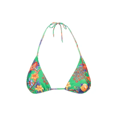 Shop La Doublej Triangle Bikini Top In Pavone Verde