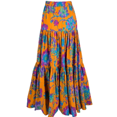 Shop Ladoublej Big Skirt In Dandelion Arancio