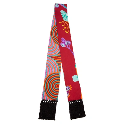 Shop La Doublej Flapper Tight Double Scarf In Maneater Rosso/slinky Rosso