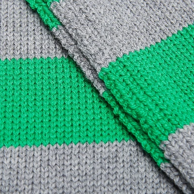 Shop La Doublej Knitted Skinny Scarf In Grigio/verde