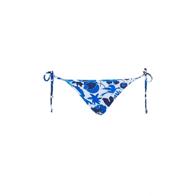 Shop La Doublej String Bikini Bottom In Wildbird Blu