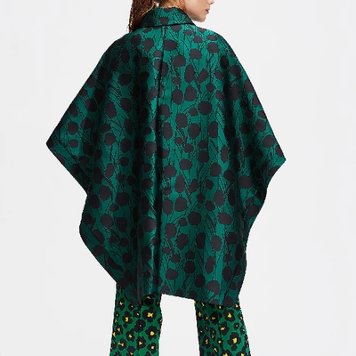La Doublej X Mantero Super Woman Moses Verde Satin Cape In Moses Verde