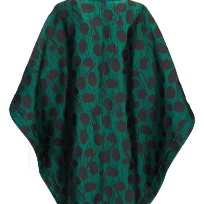 La Doublej X Mantero Super Woman Moses Verde Satin Cape In Moses Verde