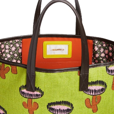 Shop La Doublej Shopper Tote Bag In Chirpy Cactus Verde