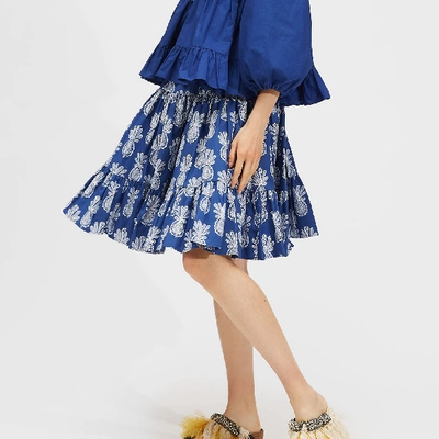 Shop La Doublej Love Skirt In Pineapple Blu