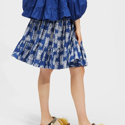 Shop La Doublej Love Skirt In Pineapple Blu