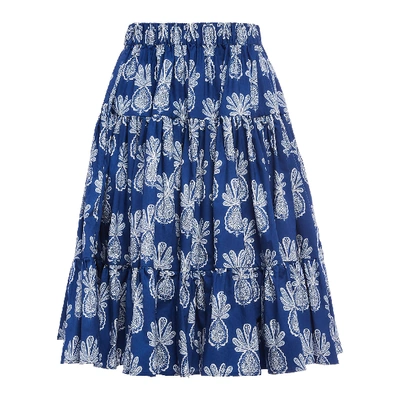 Shop La Doublej Love Skirt In Pineapple Blu