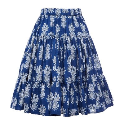 Shop La Doublej Love Skirt In Pineapple Blu