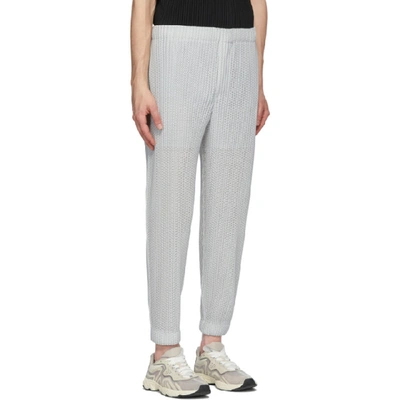 Shop Issey Miyake Homme Plisse  Grey Outer Mesh Trousers In 90 Silver