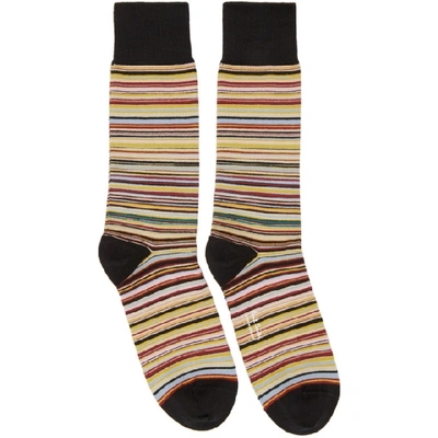 Shop Paul Smith Three-pack Multicolor Multi Stripe Socks In 92 Multi