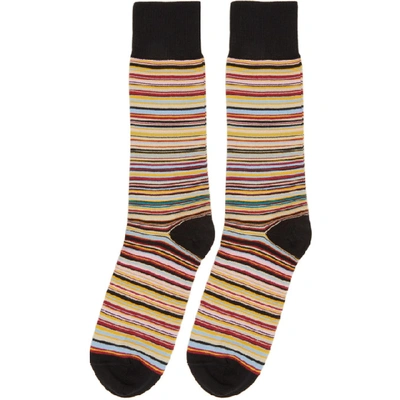 Shop Paul Smith Three-pack Multicolor Multi Stripe Socks In 92 Multi