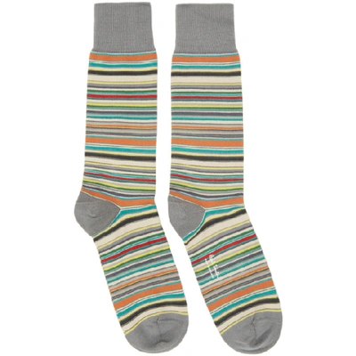 Shop Paul Smith Three-pack Multicolor Multi Stripe Socks In 92 Multi