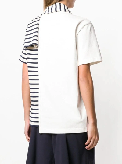 Shop Jw Anderson Striped Jersey T-shirt With Draped Scarf