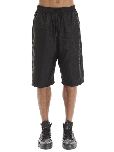 Shop Fendi Ff Bermuda Shorts In Black