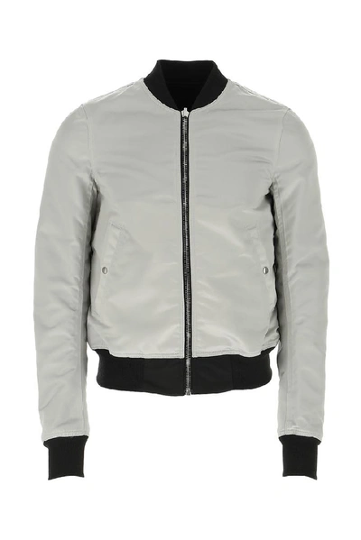 Shop Rick Owens Reversible Bomber Jacket In Silver
